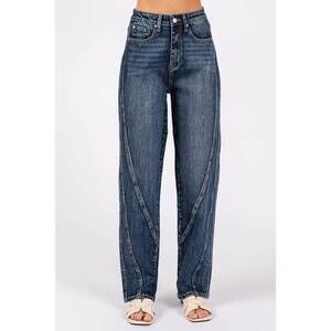 NEW PETRA153 grace high rise comfort barrel jeans in blue